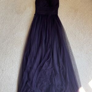 Plum tulle gown
